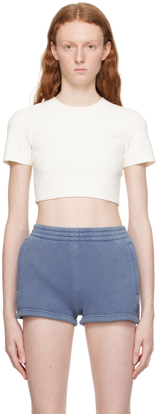 Crop Top Alexander Wang Cropped T-Shirt Biela | 4KC3231056, 0