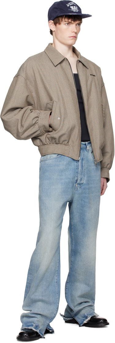 Bomber bunda We11done We11done Checkered Bomber Jacket Hnedá | WD-JK2-25-013-M-BG, 3