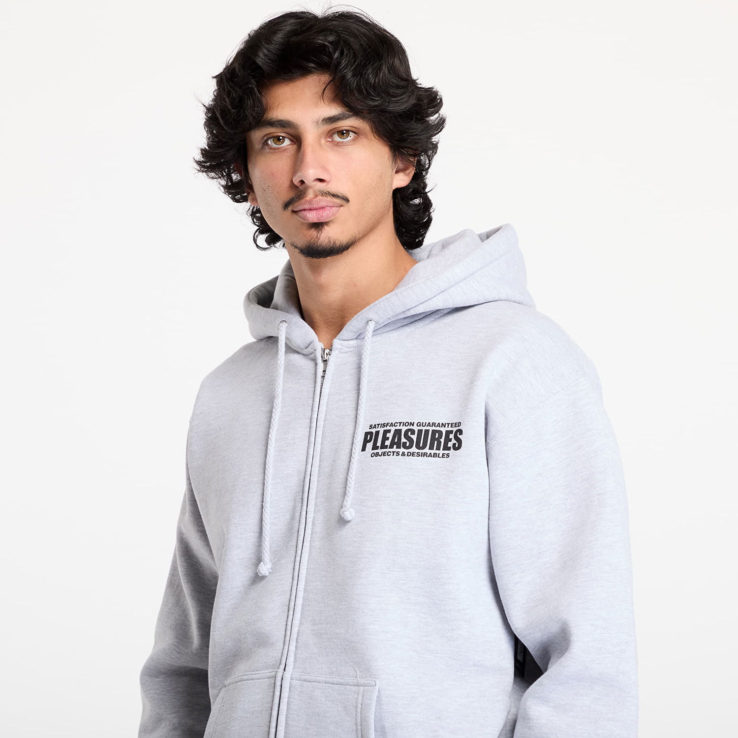 Mikina Pleasures Zip Hoodie Staff Šedá | P24W045 GREY, 1