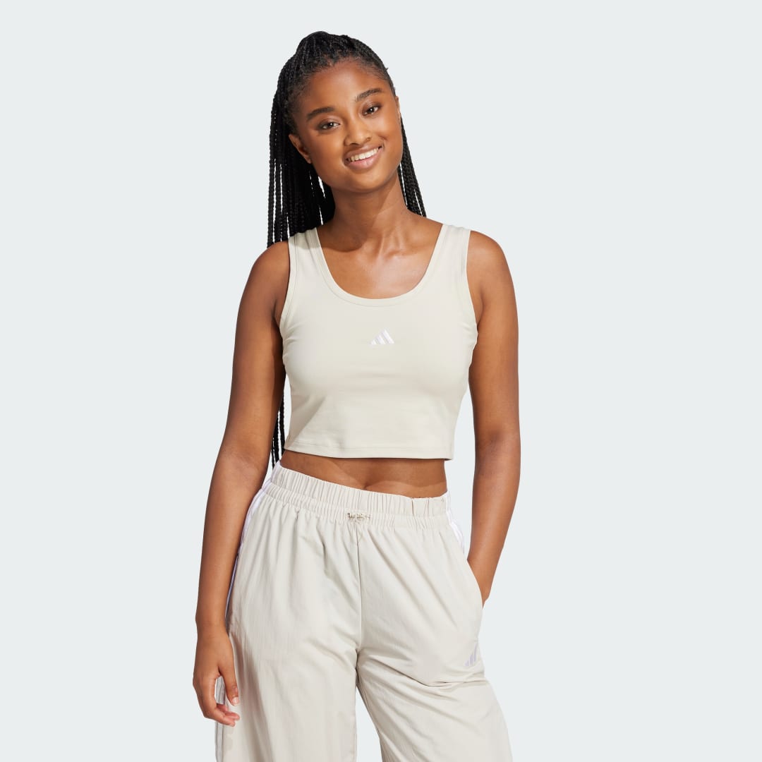 Tielko adidas Performance Small Logo Cotton Tank Top Béžová | JD0561, 0