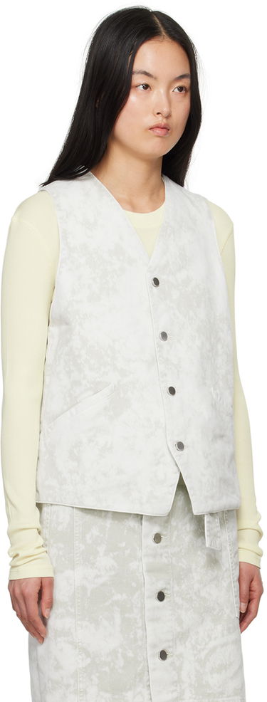 Vesta LEMAIRE Lemaire Acid-Washed Denim Vest Biela | OW1071 LD1012, 1