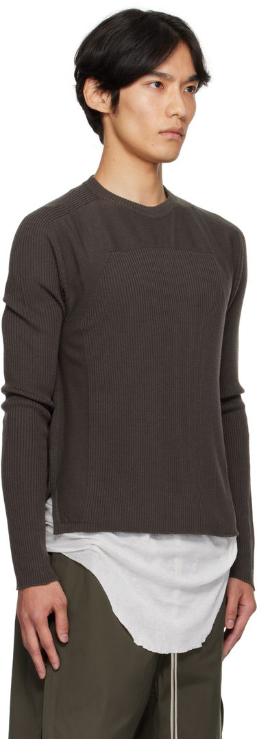 Sveter Rick Owens Rick Owens Concordians Ribbed Geo Sweater Hnedá | RU02E1639 RIBM, 1