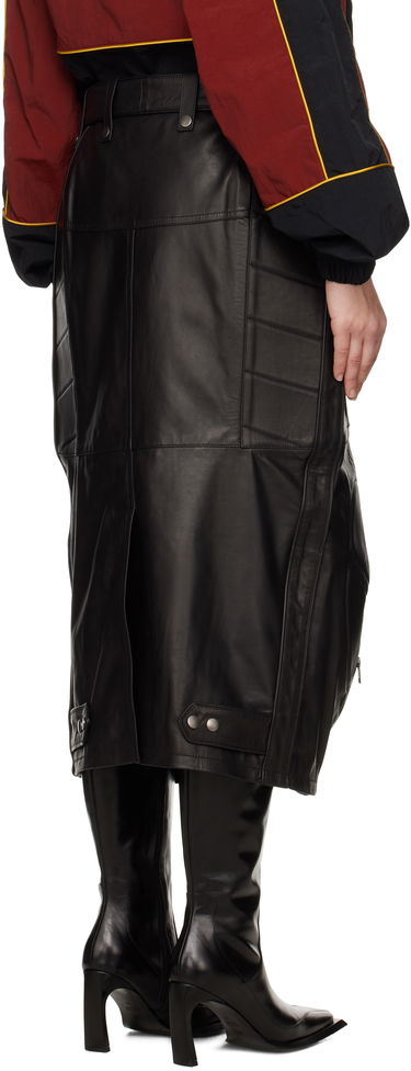 Sukňa Martine Rose Martine Rose Biker Leather Midi Skirt Čierna | 548LP15001, 2