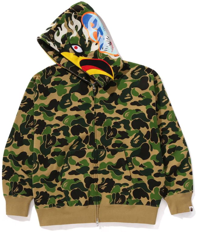 Bape x READYMADE ABC Camo Eagle Relaxed Fit Full Zip Hoodie Green