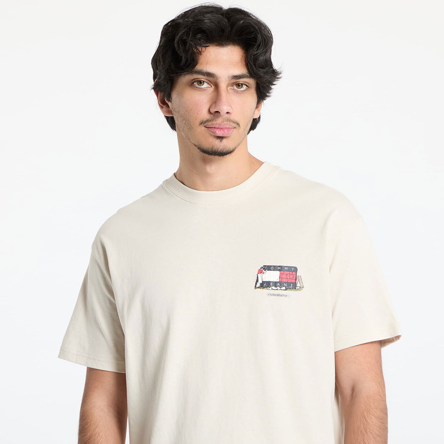 Tričko Tommy Hilfiger Tommy Jeans Relaxed Fit Novelty Graphic T-Shirt Béžová | DM0DM20351 ACG, 1