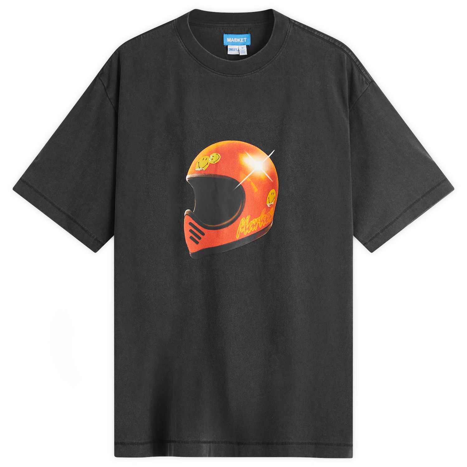 Tričko MARKET Smiley Full Face Graphic Tee Čierna | 399002175-BLK, 0