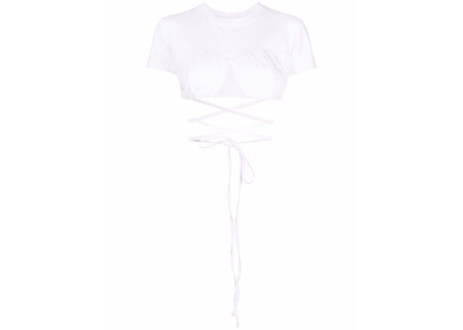 Tričko Jacquemus Wraparound Cropped Biela | 211JS0012160, 0