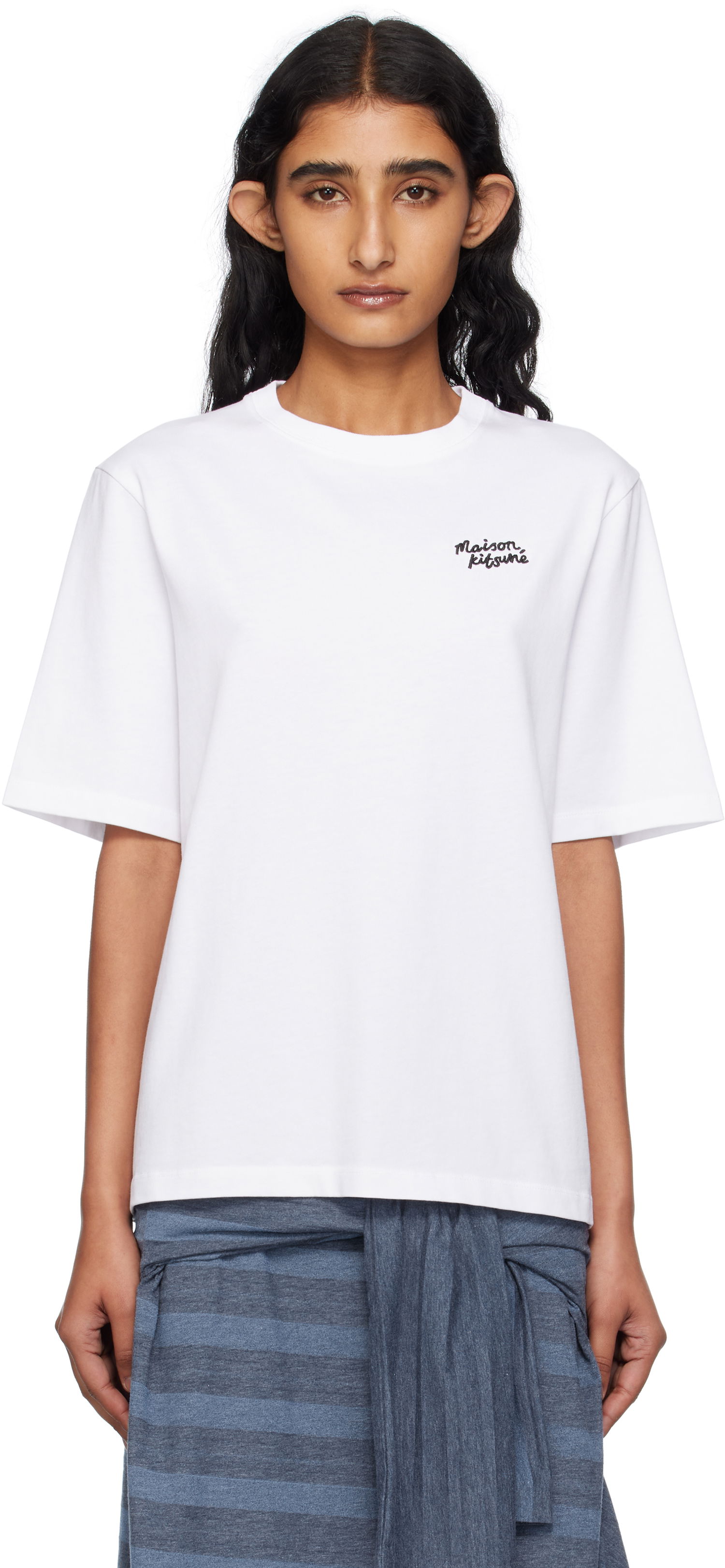 Tričko MAISON KITSUNÉ Maison Kitsuné Handwriting Comfort T-Shirt Biela | PW00114KJ0119, 0