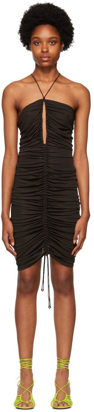 Halter Neck Ruched Mini Dress