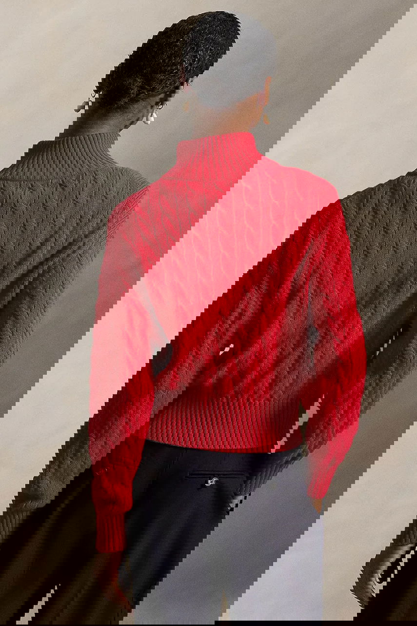 Polo Ralph Lauren Cable-Knit Quarter-Zip Sweater