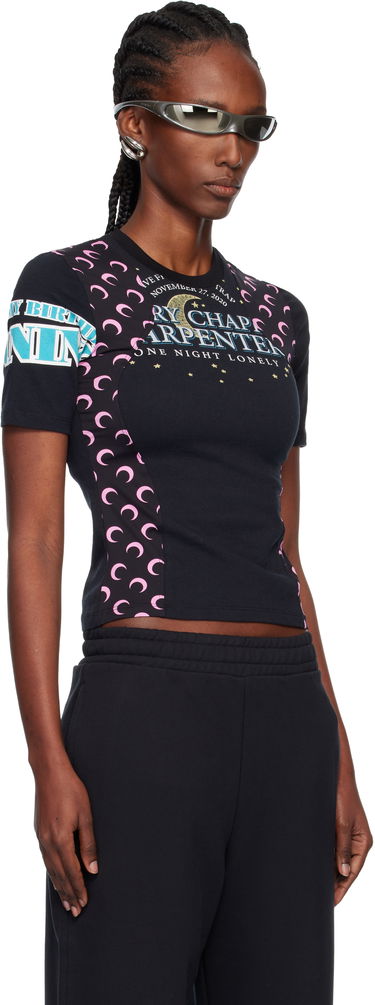 Tričko Marine Serre Regenerated Graphic Jersey Baby Fit T-Shirt with Crimson Classic and Moon Print Biela | WTT001BUJER0003, 4