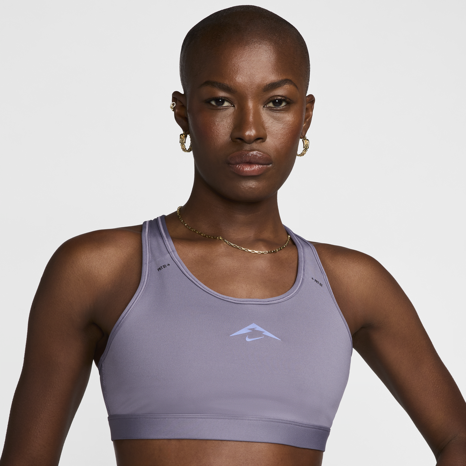 Podprsenka Nike Trail Swoosh On The Run Fialová | FN2909-509, 0