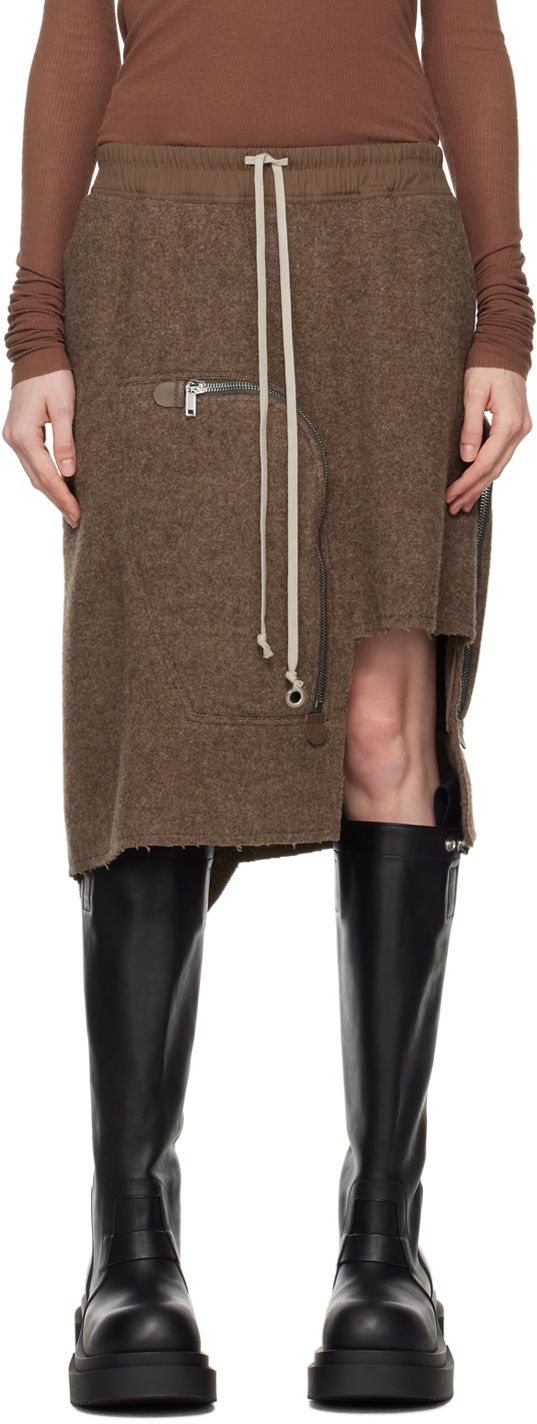 Sukňa Rick Owens Porterville Dracca Midi Skirt Hnedá | RP02D3341 WLD, 0