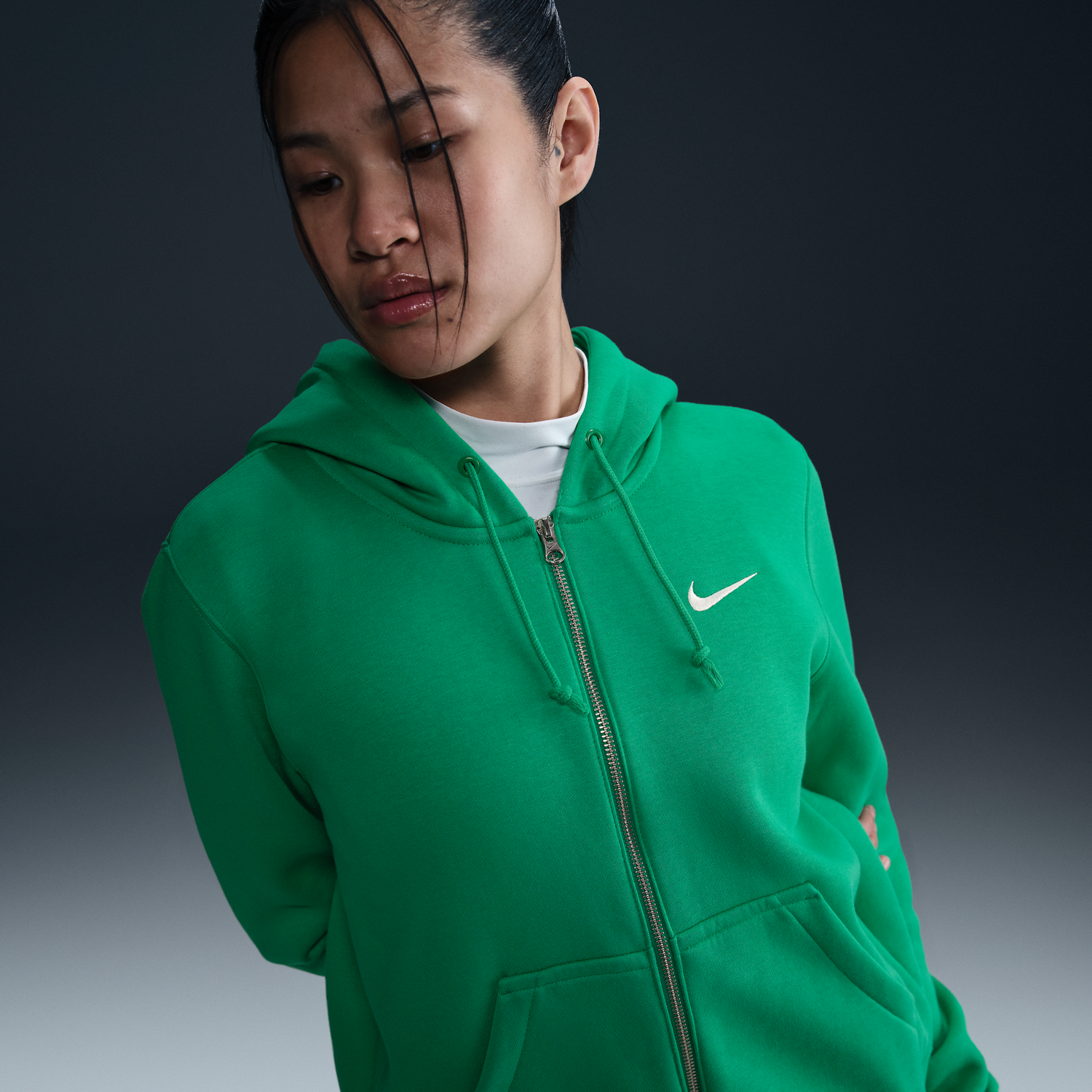 Mikina Nike Nike Sportswear Phoenix Fleece Full-Zip Hoodie Zelené | HJ0995-324, 1