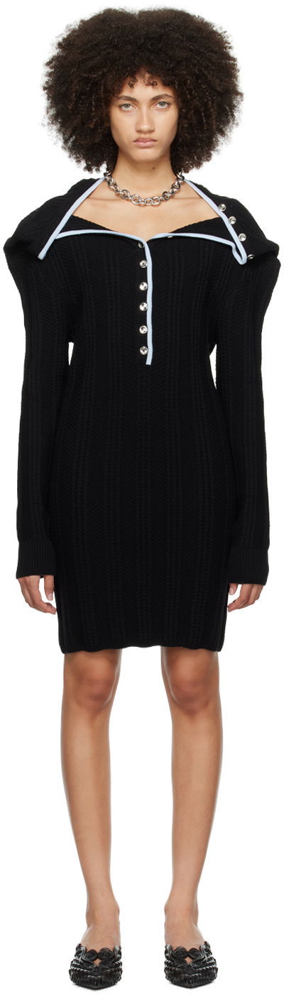 Šaty Y/PROJECT Black Ruffle Necklace Minidress Čierna | WMDRESS41-S25, 0