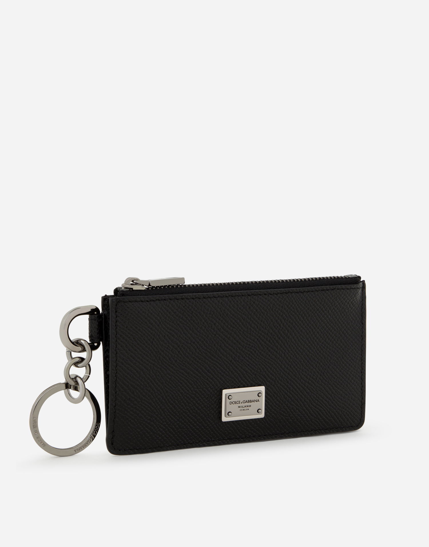 Peňaženka Dolce & Gabbana Calfskin Card Holder With Ring And Logo Tag Čierna | BP2524AG21980999, 1