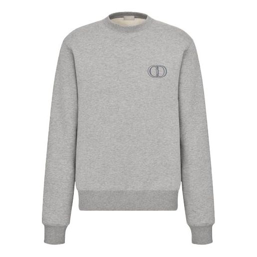 Sveter Dior Dior SS21 Embroidered Logo Sweatshirt Šedá | 113J699A0531-C888