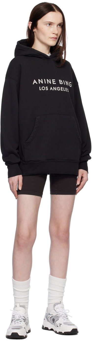 Mikina Anine Bing Alto Los Angeles Logo Hoodie Čierna | A-08-10291-BLK1, 3