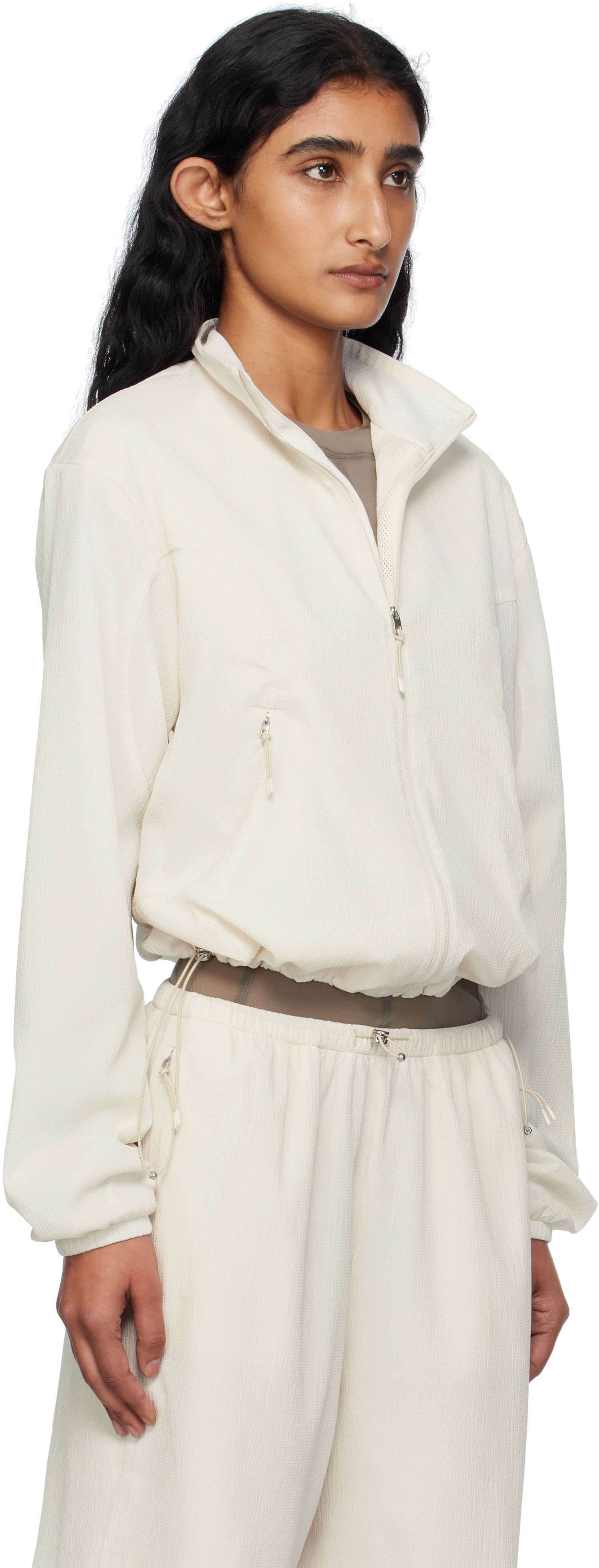 Bunda On Running Zendaya Edition Cropped Track Jacket Biela | 1WF31103504, 1