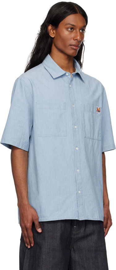 Košeľa MAISON KITSUNÉ Maison Kitsuné Relaxed Short Sleeve Shirt Modrá | OM00424WC5006, 1