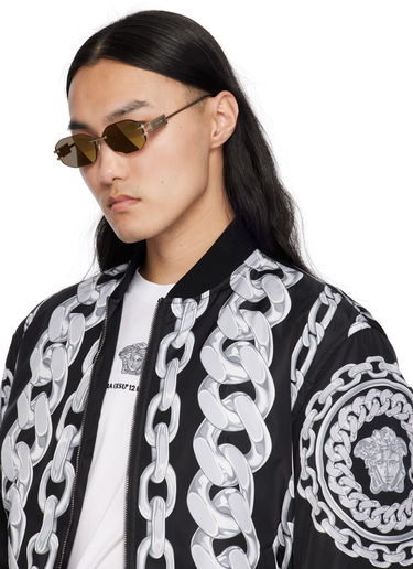 Slnečné okuliare Versace Versace Damier Plaque Sunglasses Hnedá | 0VE2274 10027P58 8056262249901, 3