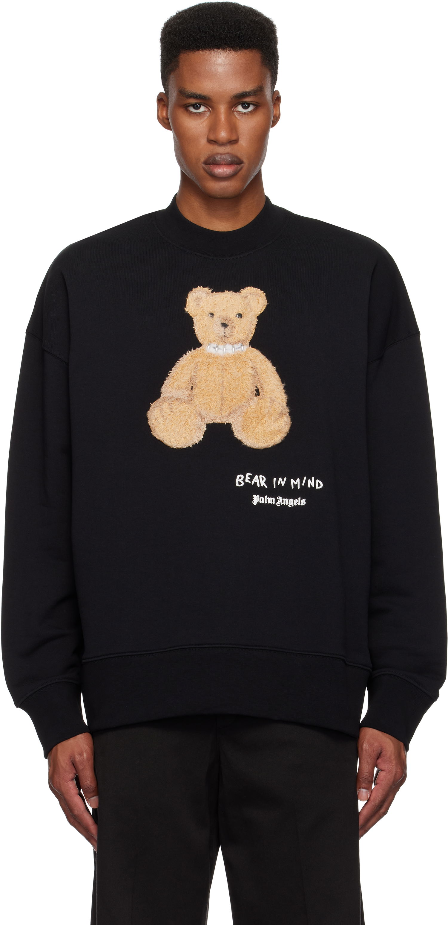 Mikina Palm Angels Sweatshirt Bear In Mind Čierna | PMBA026F24FLE0111060, 0