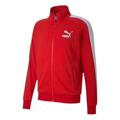 Bunda Puma Iconic T7 Track Knit Jacket Červená | 599331-11