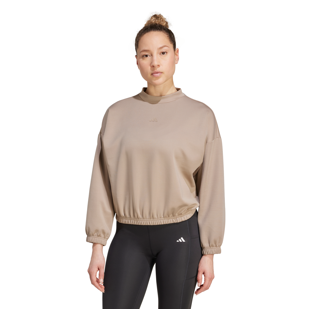 Mikina adidas Originals YGA ES Mock Neck Long Sleeve Gathered Hem Cover-Up Béžová | JM4490, 0