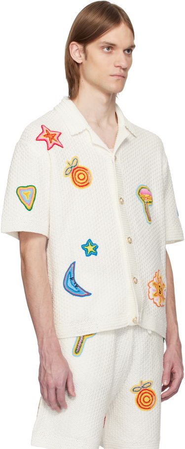 Košeľa Casablanca Casablanca Crochet Motif Shirt Biela | MS25-KW-913-01, 1