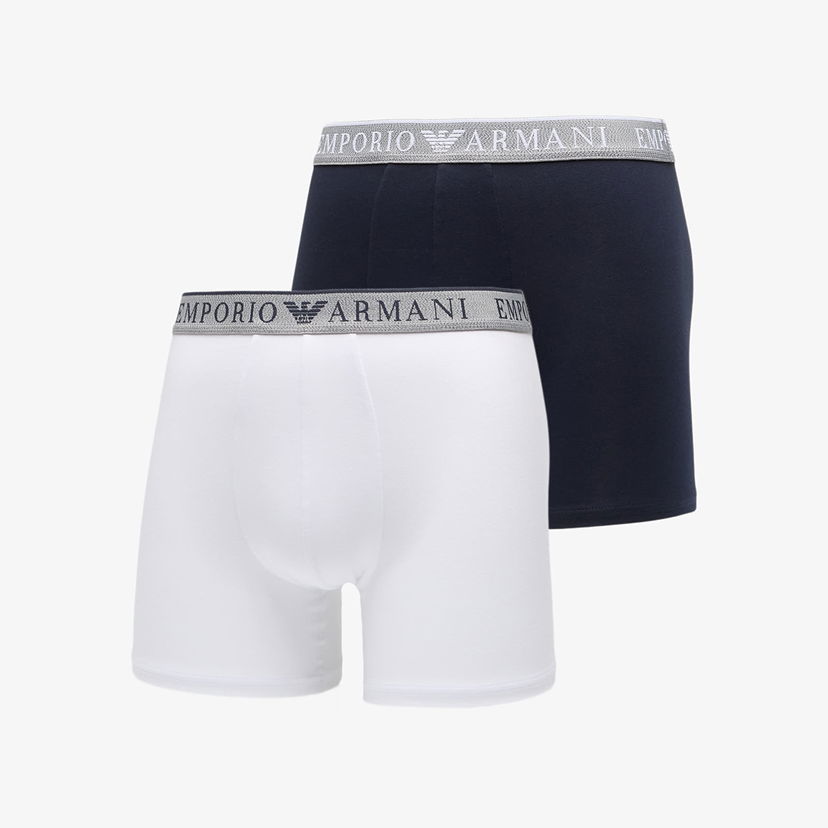 Boxerky Emporio Armani Emporio Armani Two-Pack Boxer Trunks Biela | EM000255AF10776MB088