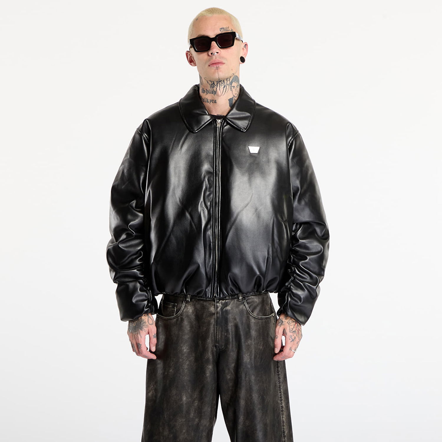 Bomber bunda MISBHV Faux Leather Puffer Bomber Jacket Black Čierna | 251M427, 0