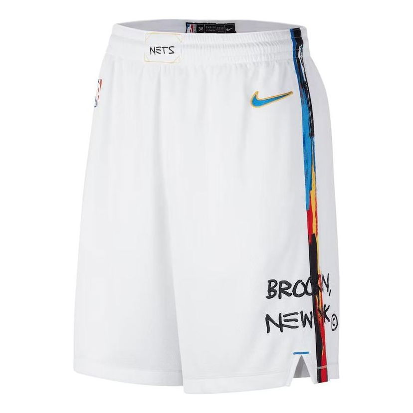 Šortky Nike Brooklyn Nets City Edition Swingman Basketball Shorts Biela | DO9649-100