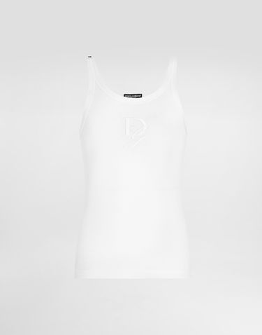 Tielko Dolce & Gabbana Dolce & Gabbana Slim-Fit Embroidered Singlet Biela | G8PA8ZG7N4GW0800, 0