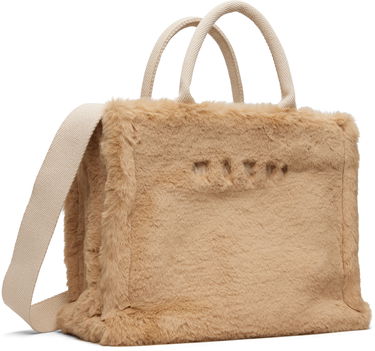 Tote bag Marni Small Faux-Fur Basket Tote Béžová | SHMP0077U6 P8681, 1