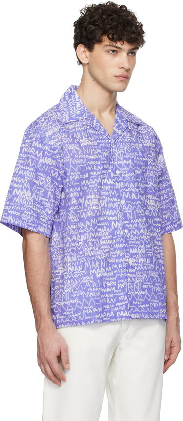 Košeľa Marni Marni Pencil Logo Short Sleeve Shirt Fialová | CUMU0213A5 UTC464, 1