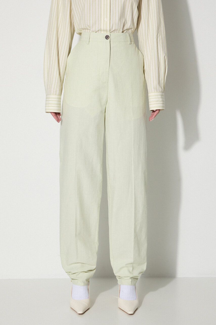 Nohavice WOOD WOOD High Waist Trousers Zelené | 12211600.5291, 0