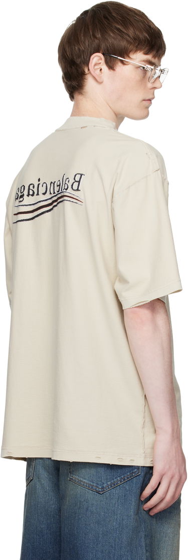 Tričko Balenciaga Balenciaga Political Campaign Inside-Out T-Shirt Béžová | 830247TSVF38573, 2