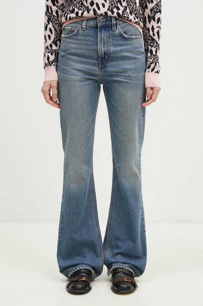 Džínsy Fiorucci Fiorucci Flared Medium Waist Jeans Modrá | U01FPDJE083DN01DN02