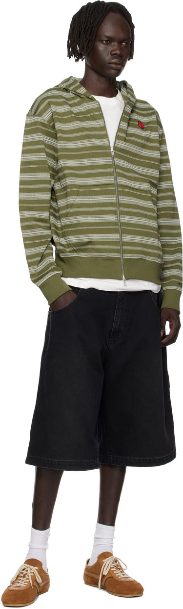 Mikina KENZO Kenzo Paris 'Boke Flower' Striped Embroidered Zip-Up Hoodie Zelené | FF65HO2524MS, 3