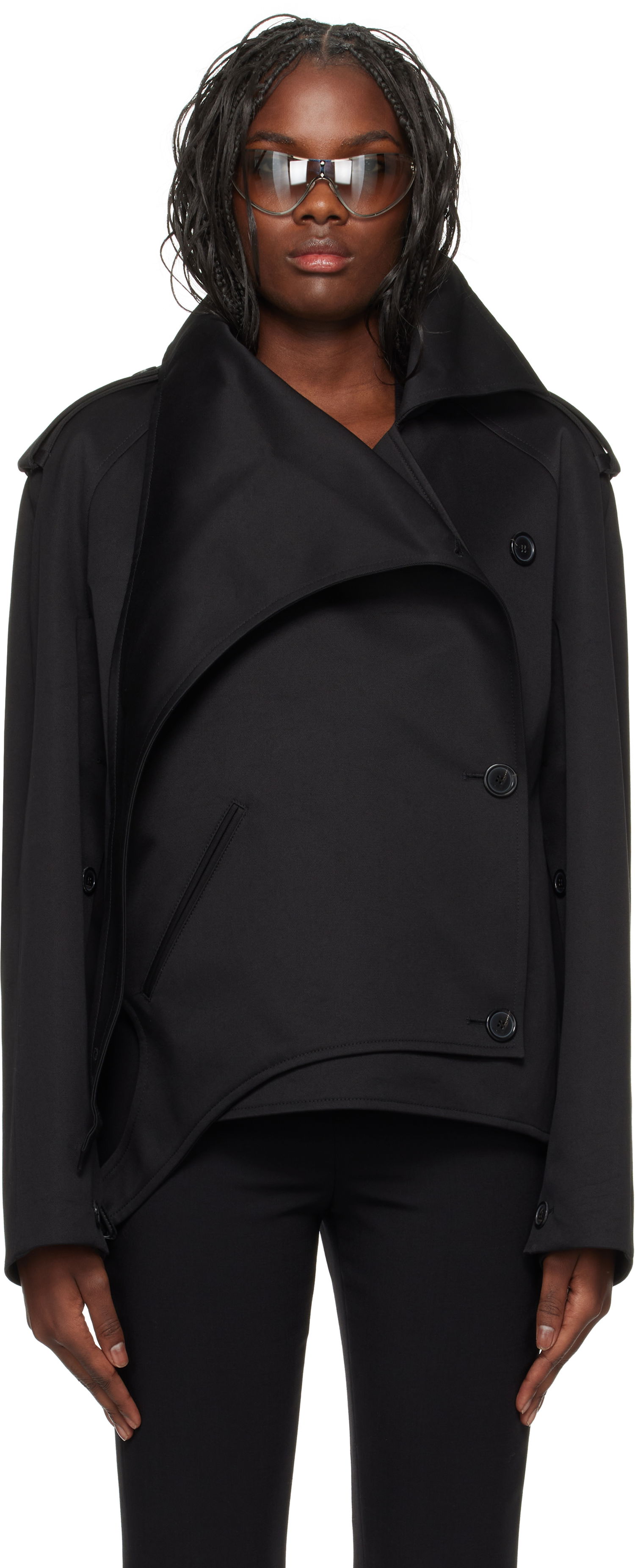 Bunda Courrèges Short Oblique Jacket Čierna | 424CBL215CO0131, 0