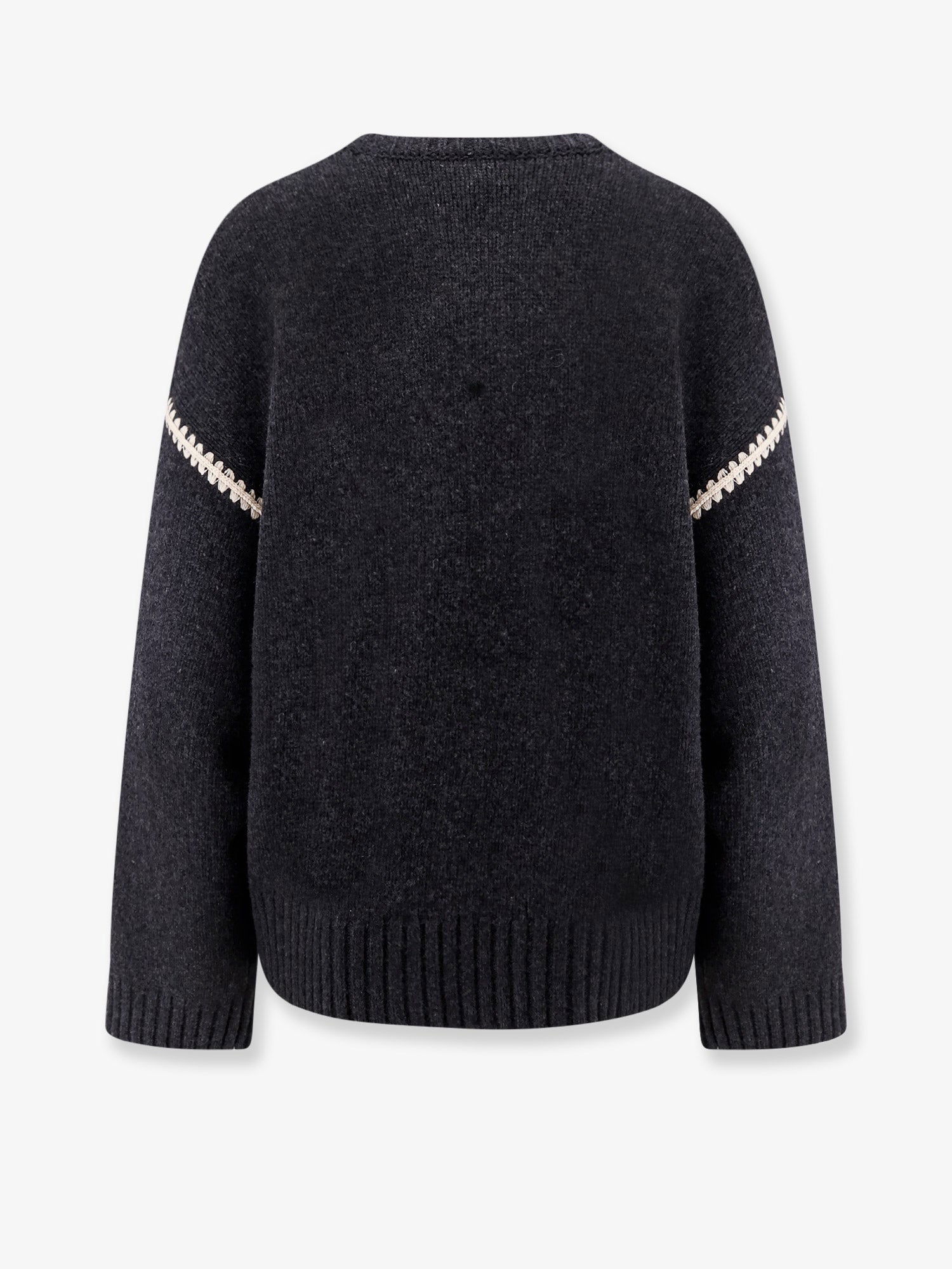 Sveter TOTEME Toteme Knit Sweater with Crochet Trim Čierna | 241WRT1025YA0004074, 1