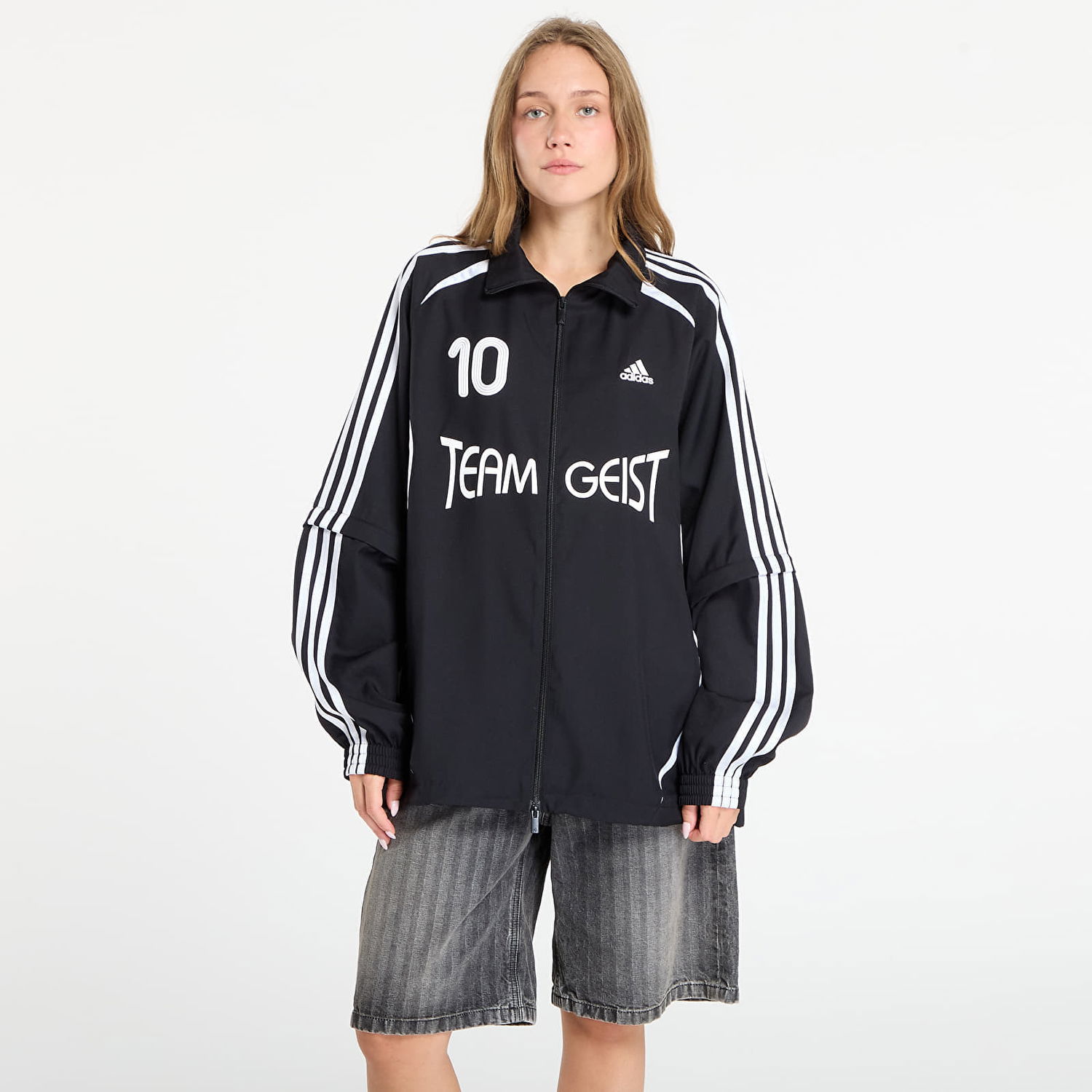 Bunda adidas Originals Adilenium Season 4 Teamgeist Oversized Track Jacket Čierna | KE7569, 0