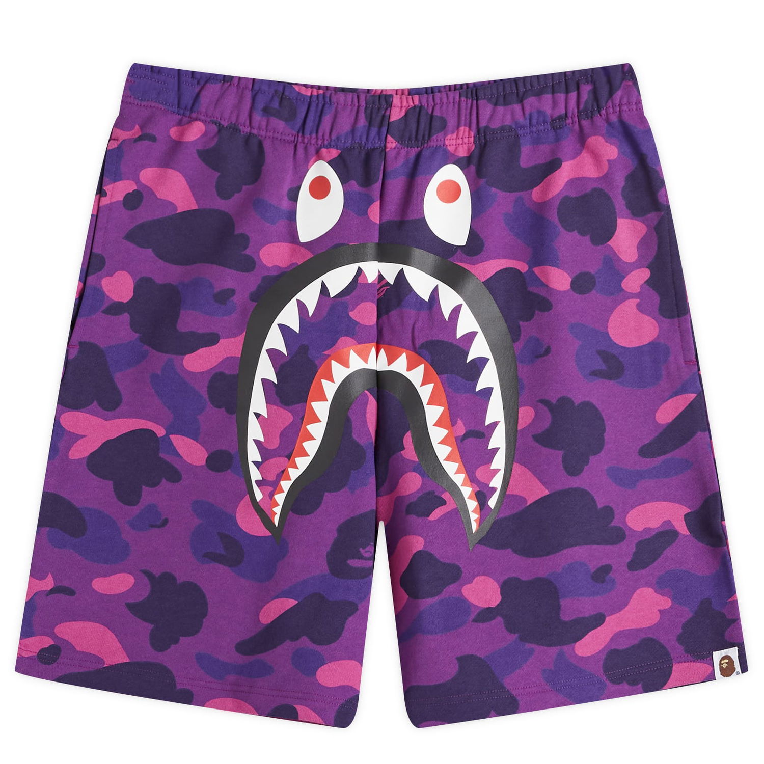Šortky BAPE A Bathing Ape Men's Colour Camo Shark Sweat Shorts in Purple, Size Large | END. Clothing Ružová | 001SPK301002M-PPL, 0