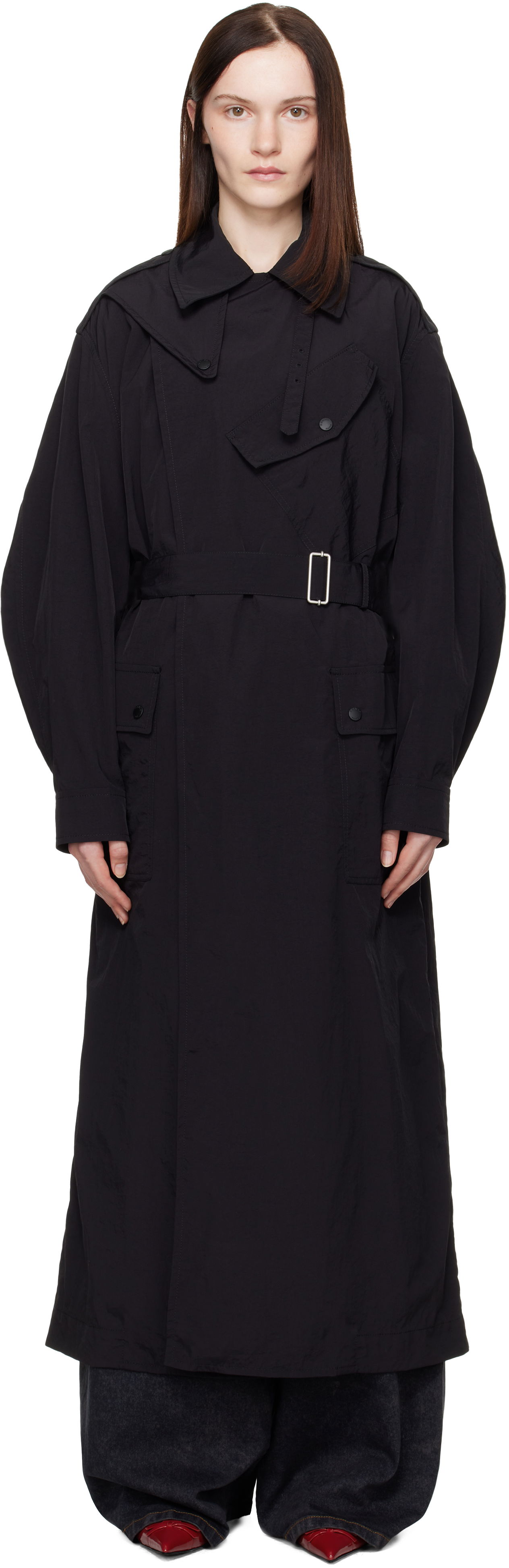 Kenzo Paris Kimono Sleeves Long Trench Coat