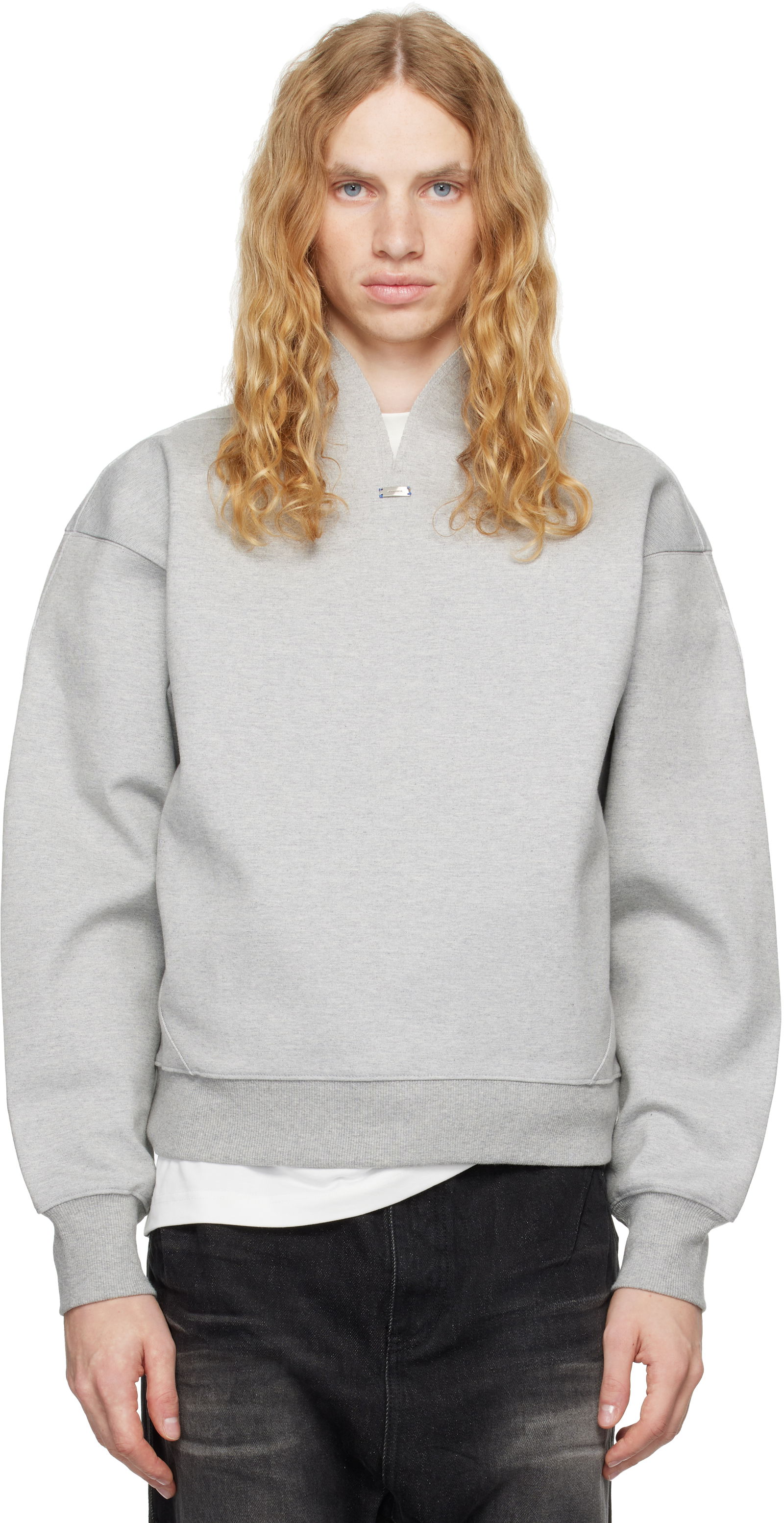 Sweatshirt With Split Neck