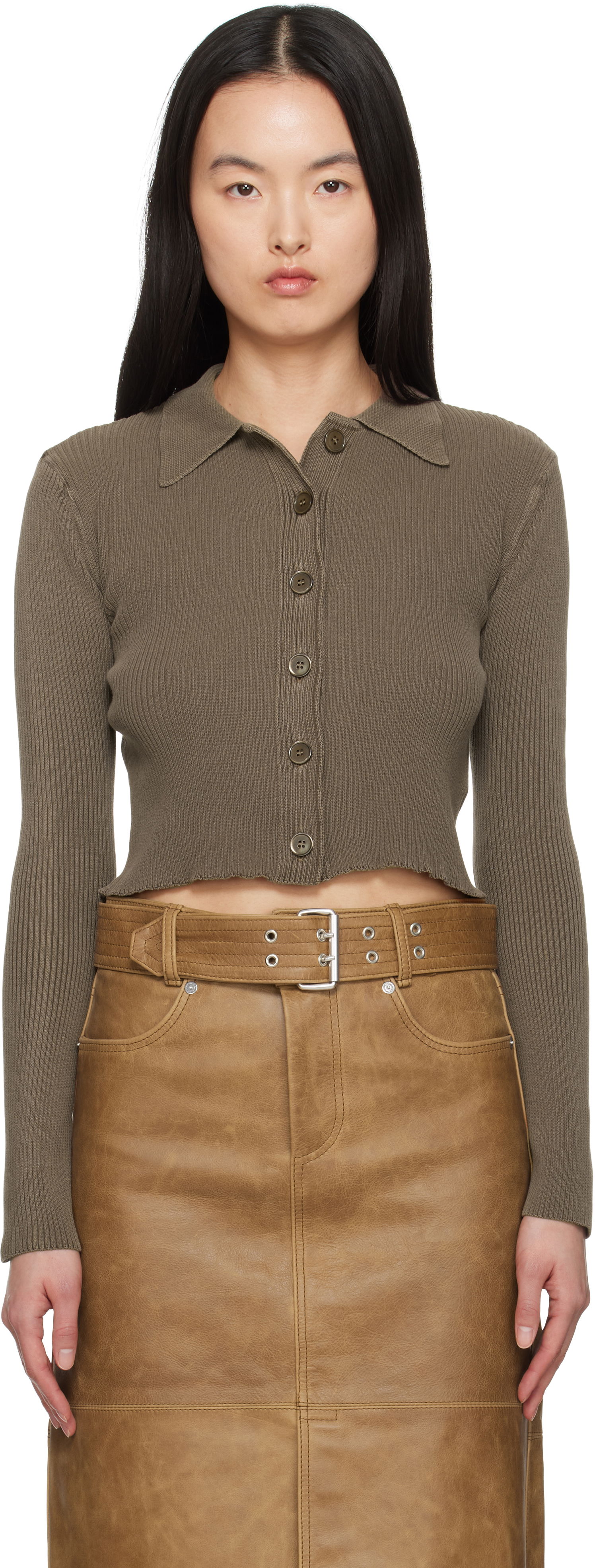 Sveter OUR LEGACY Our Legacy Mazzy Polo Knit Cardigan Zelené | W2253MTC, 0
