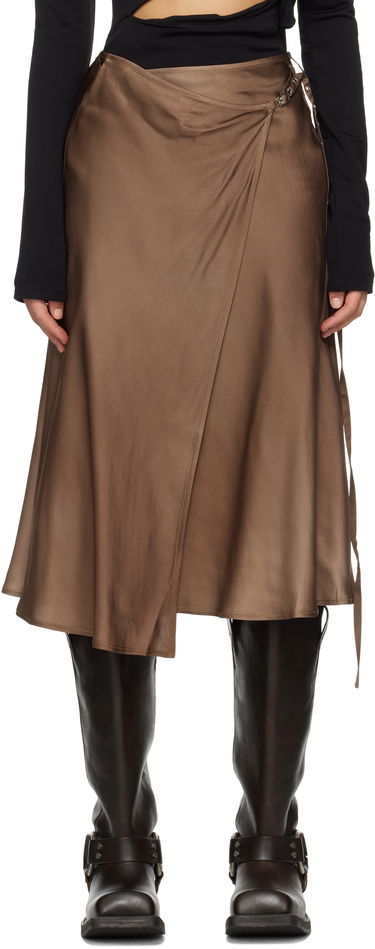 Sukňa Acne Studios Acne Studios Satin Wrap Midi Skirt Hnedá | AF0509-, 0