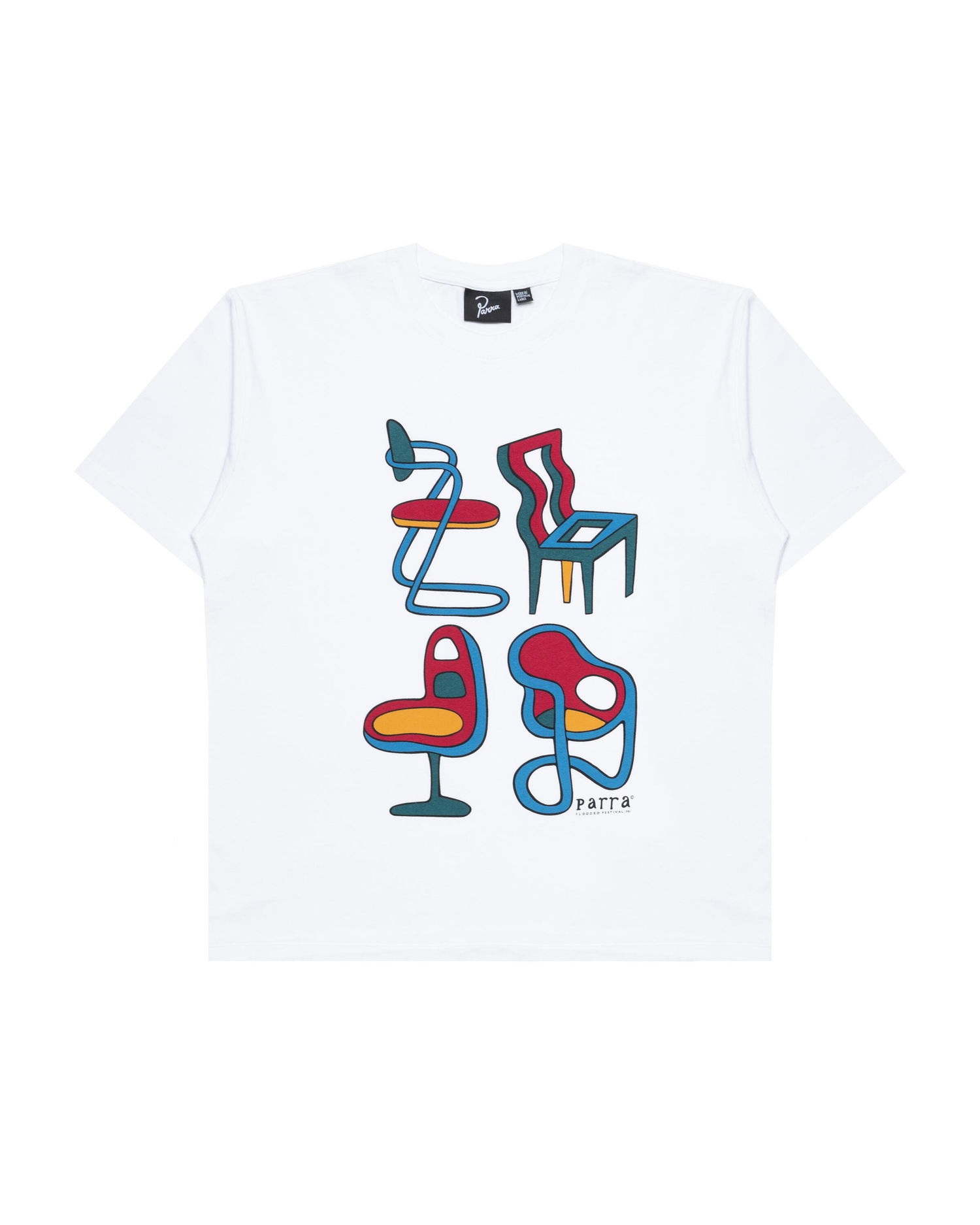 Tričko By Parra Parra Unreasonable Chairs T-Shirt Biela | 53305, 0