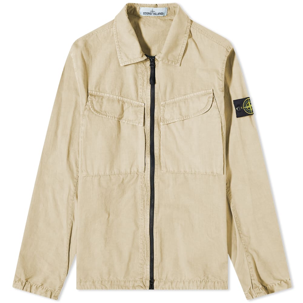 Bunda Stone Island Brushed Cotton Canvas Zip Overshirt Béžová | 7715101WN-V0190, 0