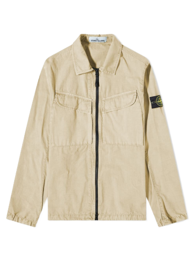 Bunda Stone Island Brushed Cotton Canvas Zip Overshirt Béžová | 7715101WN-V0190